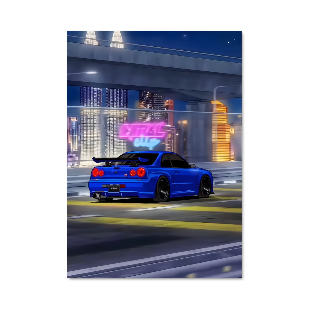 Poster Fast Lane R34 – affiche Nissan